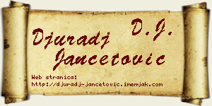 Đurađ Jančetović vizit kartica